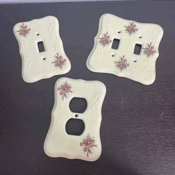 VB Athena Other - Lot VB Athena Vintage Porcelain Double Light Switch Cover Plate, Outlet, Single